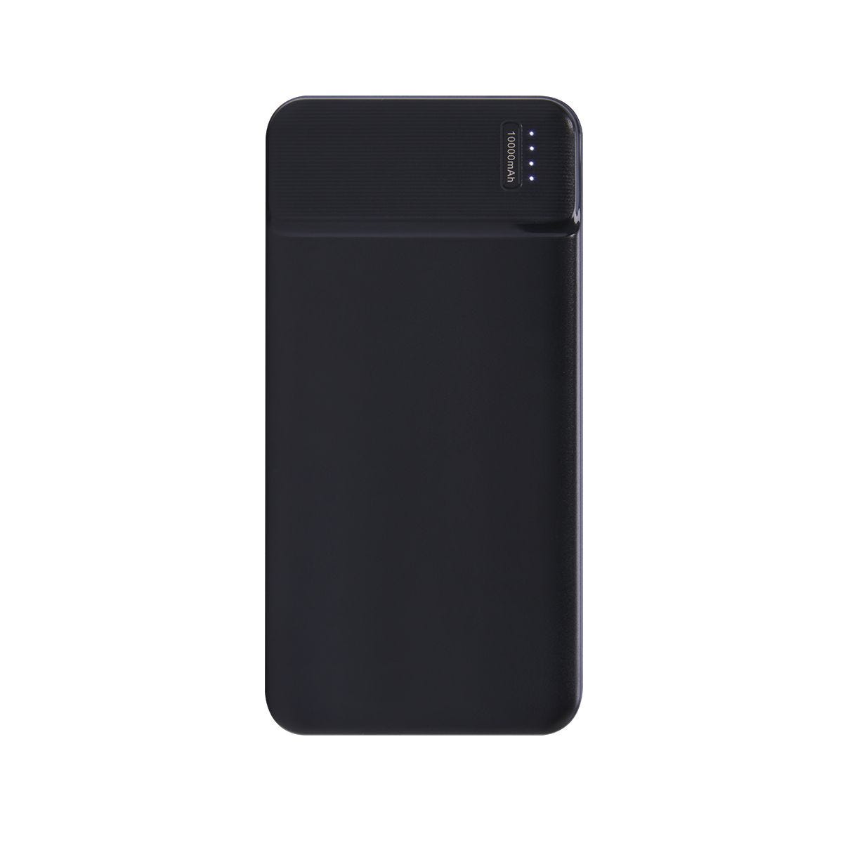 CRG 043, POWER BANK ESTOCOLMO. Batería auxiliar para smartphone, capacidad 10,000 mAh. Contiene 2 puertos USB, 1 tipo C y 1 micro USB. Incluye 4 leds indicadores de carga y cable micro USB.