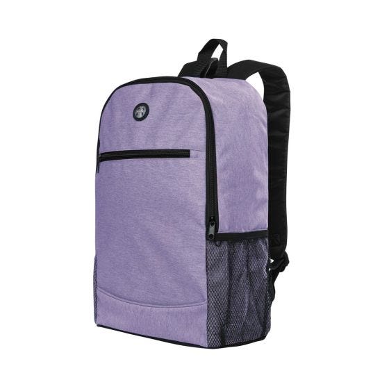 SIN 509, MOCHILA UBHAKA. Mochila con bolsa principal y frontal con cierre. 2 bolsas laterales con malla. Incluye aditamento especial para audífonos.