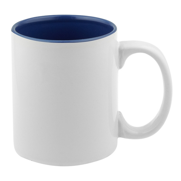 TAZ 003, TAZA VERONA. Taza de cerámica blanca con interior de color. Venta caja cerrada de 36 piezas.